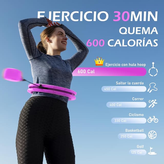 Thumbnail 5 de JLoibao Smart Hula Hoop Fitness 24 anillos