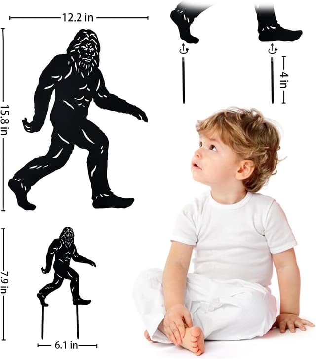 Thumbnail 2 de JAMZEL 15.8-inch Bigfoot Metal Yard Statue