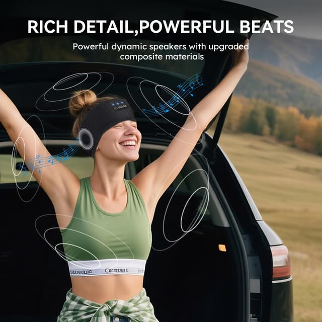 Detalle 2 de LC-dolida Auriculares Bluetooth 5.4 para Dormir 🎧 Regalo Hombre y Mujer