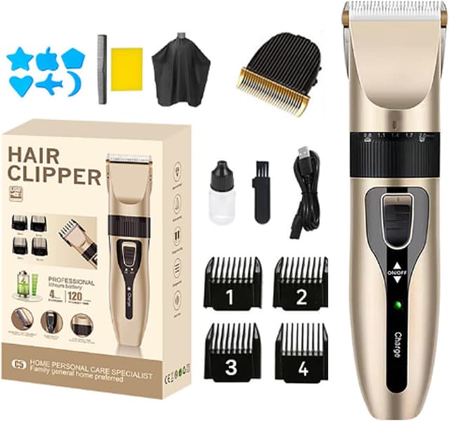 Detalle de HEEYoo rechargeable hair clippers with 4 combs