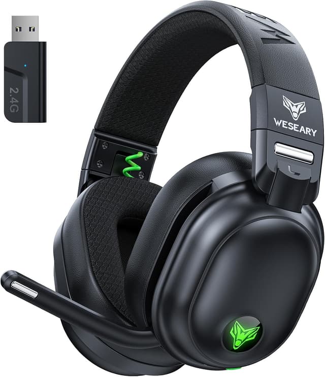 Detalle de WESEARY Wireless Gaming Headset 50‑Hour battery