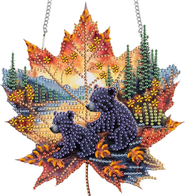 Detalle de Reofrey Hanging Diamond Art Kit (20x20cm) – acrylic diamond painting suncatcher pendant