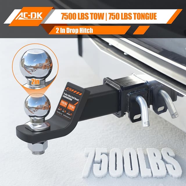 Detalle de AC-DK Trailer Hitch Ball Mount 7,500 lbs