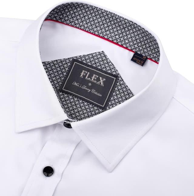 Detalle de J.VER men’s short sleeve non-iron stretch dress shirt (regular fit) – summer business & smart casual button-down