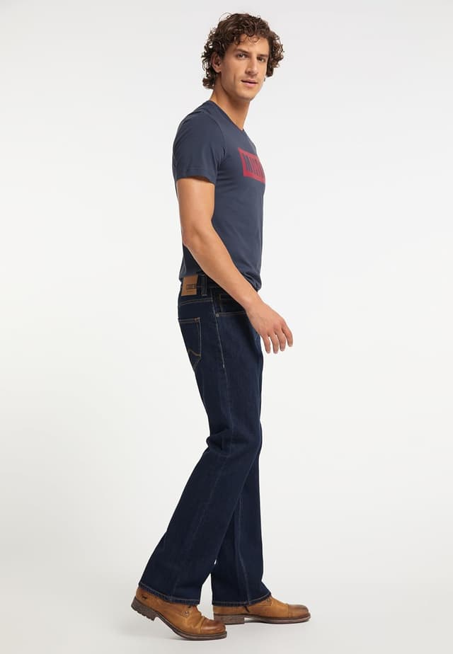 Detalle de MUSTANG Herren Stretch-Jeans Oregon Bootcut (Schwarz/Blau) – Denim mit Komfort