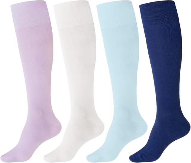 Detalle de ZAKASA chaussettes hautes coton peigné sans couture (4 paires), montantes jusqu’au genou
