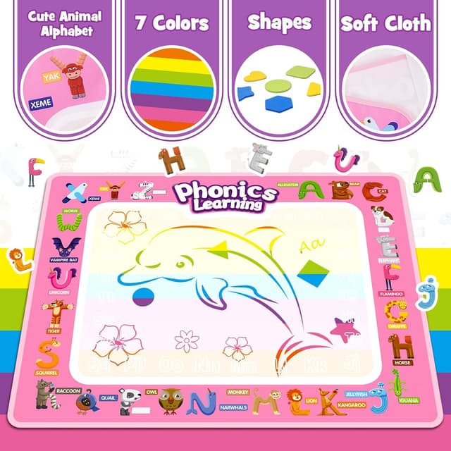 Detalle de Grriopi Water Drawing Mat Gifts for 2-6 Year Old Girls