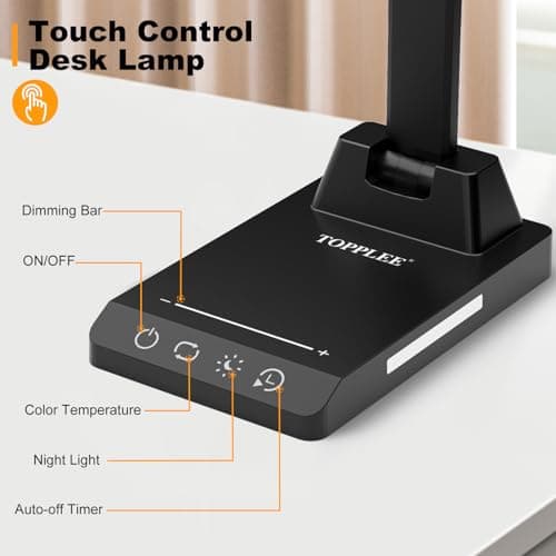 Detalle 2 de TOPPLEE Flexo LED 2500mAh con 5 modos