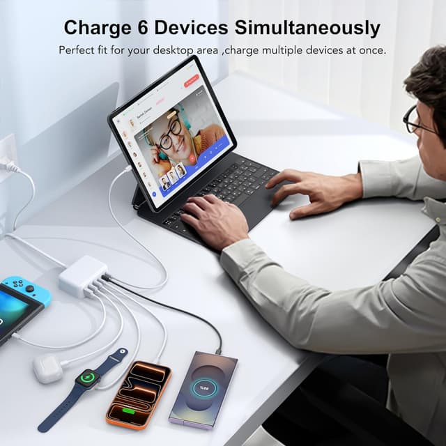 Thumbnail 4 de USB C Fast Charger 100W 6-Port GaN Charger