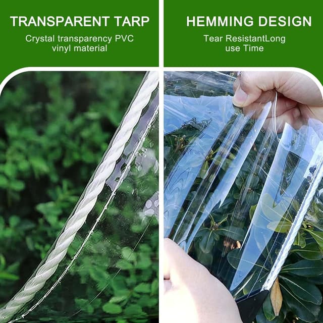 Thumbnail 5 de Clear Heavy Duty 8x10ft PVC Tarp for Outdoor Enclosures