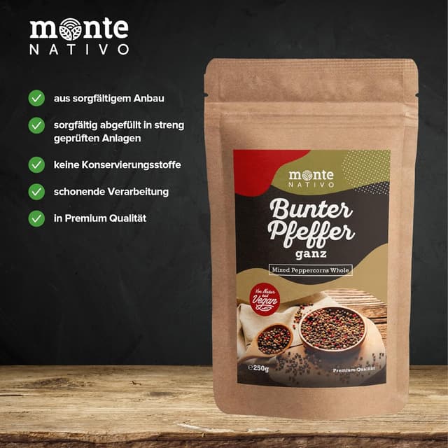 Thumbnail 4 de Monte Nativo Pfefferkörner 250g bunter Pfeffer 🧂