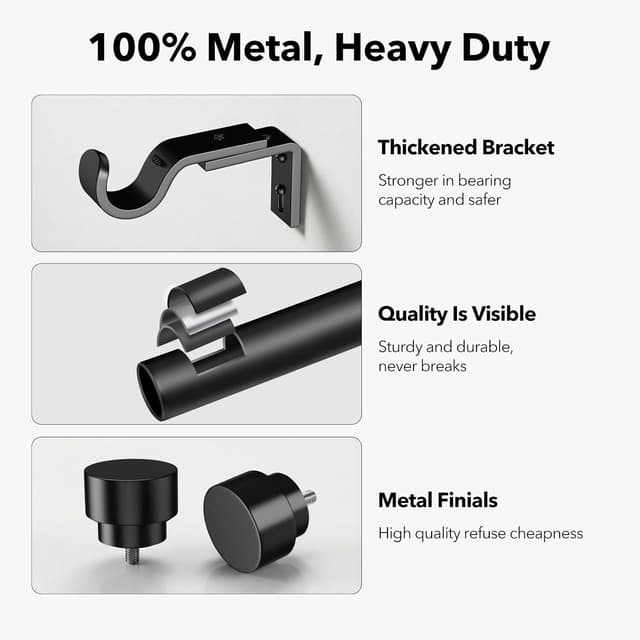 Thumbnail 3 de IFELS A1 curtain rods 66-120 Inch 🪟