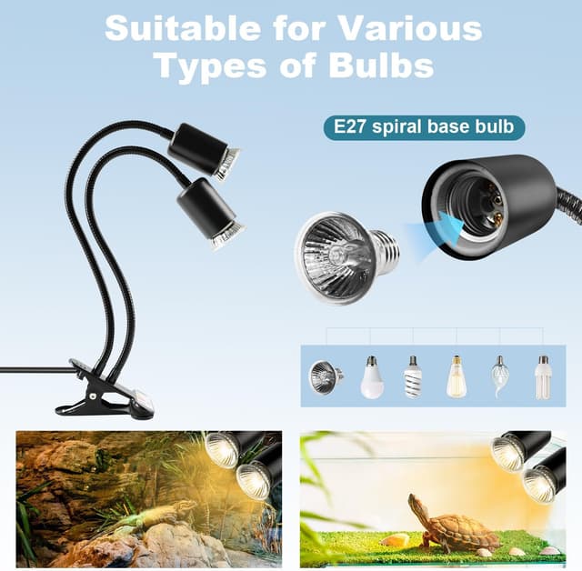 Thumbnail 3 de testyu Lampada riscaldante per tartarughe 25W+50W 🐢