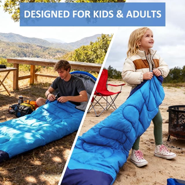Detalle de oaskys Camping Sleeping Bag (3-Season) Lightweight Waterproof for Spring, Summer, and Fall