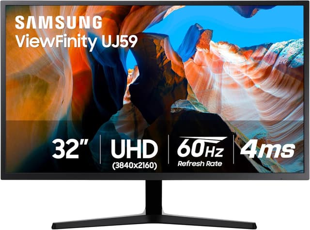 Detalle de Samsung 32" UJ59 Series 4K UHD (LU32J590UQNXZA) VA Panel Computer Monitor