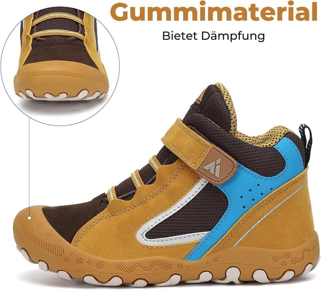 Detalle 2 de Mishansha Kinder Wanderschuhe Trekking & Outdoor-Trekkingschuhe aus Leder