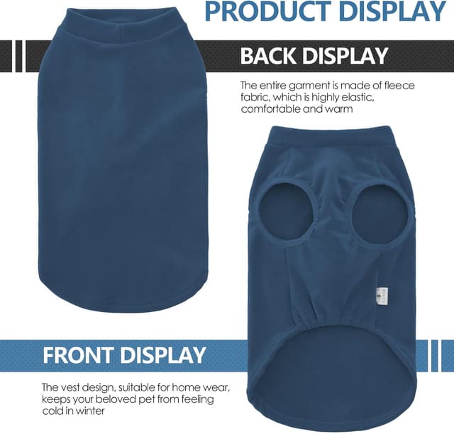 Detalle de BT Bear Dog Winter Coat fleece jacket vest for medium to large dogs (Turquoise, Size L)