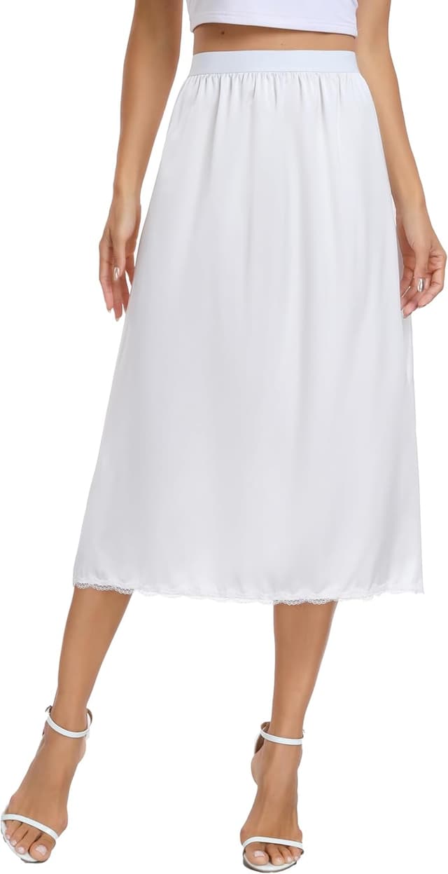 Detalle de Vlazom sottogonna lunga da donna antistatiche con elastico in vita e pizzo