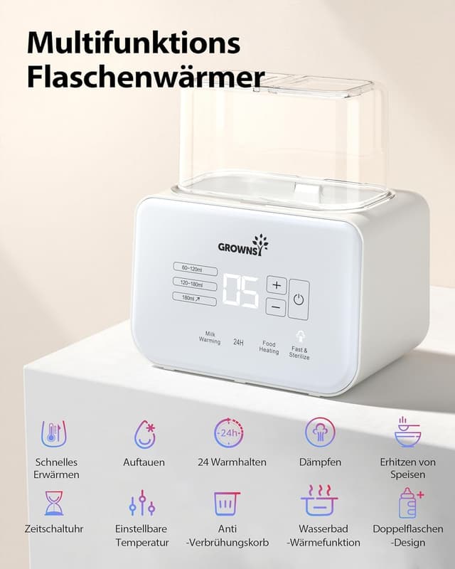 Thumbnail 6 de GROWNSY Flaschenwärmer 9‑in‑1 Babyflaschenwärmer