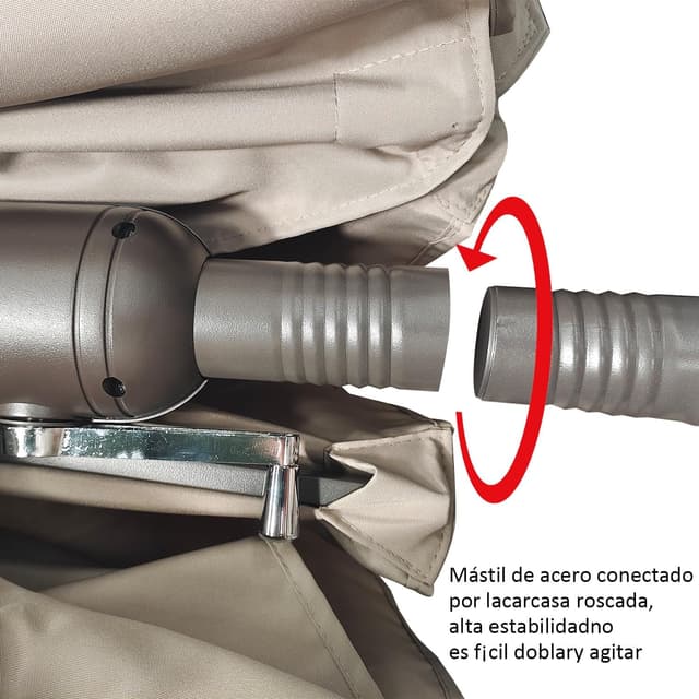 Detalle 2 de Outsunny Sombrilla Parasol Doble 4,55 m