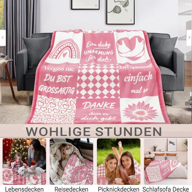 Detalle 2 de PJLJC Kuscheldecke mit 150 x 200 cm