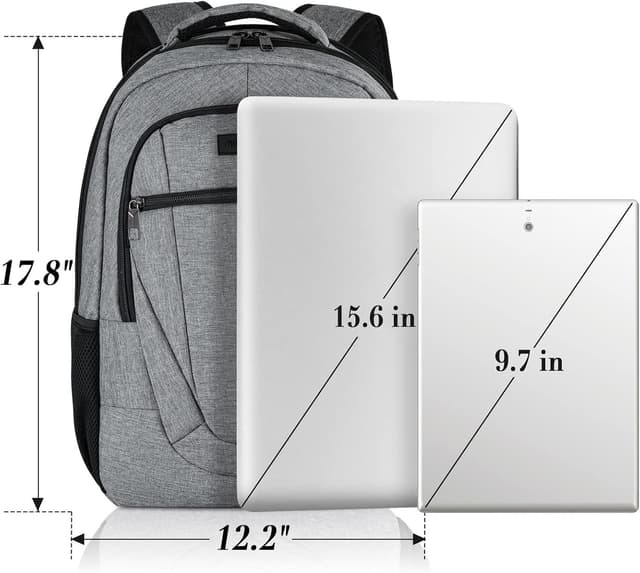 Detalle de BIKROD Rucksack für Damen & Herren – wasserfester Schul- & Laptoprucksack mit USB-Anschluss, 15,6 Zoll, Anti-Diebstahl
