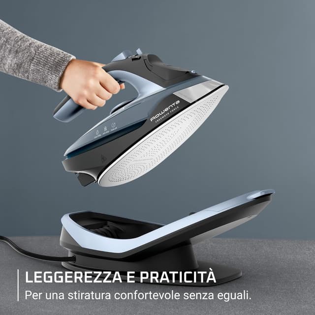 Detalle de Rowenta Freemove Force DE6720D1 – ferro da stiro a vapore senza filo con riscaldamento rapido e vapore 35 g/min