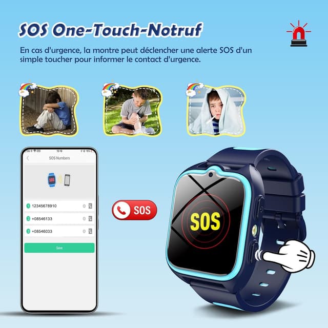 Detalle 2 de Montre connectée enfant 4G avec GPS, appel vidéo et SOS (SeTracker2) – IP67, mode école et podomètre