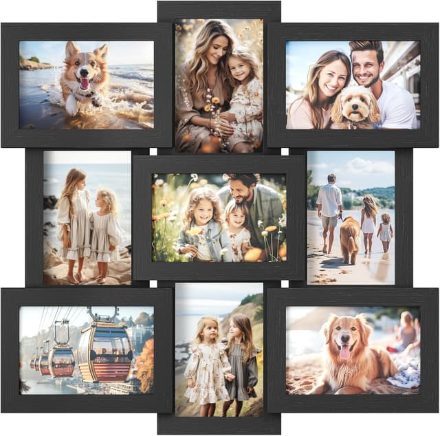 Detalle de SONGMICS RPF22WT 12-photo 4x6 picture frame collage set (glass, wall-mounted)