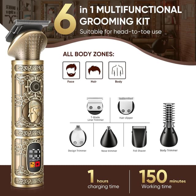 Detalle de Cordless 6-in-1 beard trimmer, 2500mAh