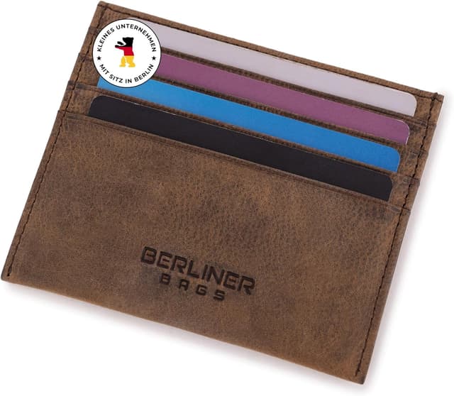 Thumbnail 6 de Berliner Bags Vintage Kartenetui aus Leder – Slim- Kreditkartenetui mit RFID-Schutz, Braun (mit Geschenkbox)