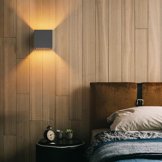 Detalle 1 de Klighten 2er-Set Wandleuchten mit austauschbarer G9-LED (Warmweiß 3000K) – dunkelgrau, einstellbarer Abstrahlwinkel, IP54