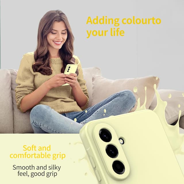 Thumbnail 6 de Watana Hülle für Samsung Galaxy A56: Soft-Touch Silikoncase mit Mikrofaserfutter (weiß)