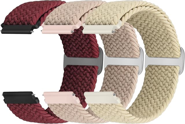 Detalle de Yunshare Braided Solo Loop Elastic Strap (Quick Release) – 3 Pack, 18–24mm