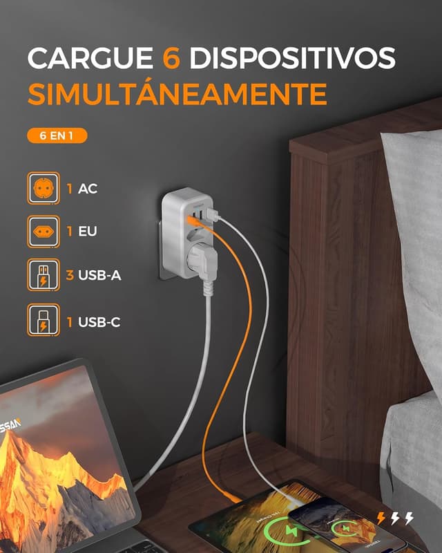 Thumbnail 3 de TESSAN Adaptador Enchufe Suiza 2500W