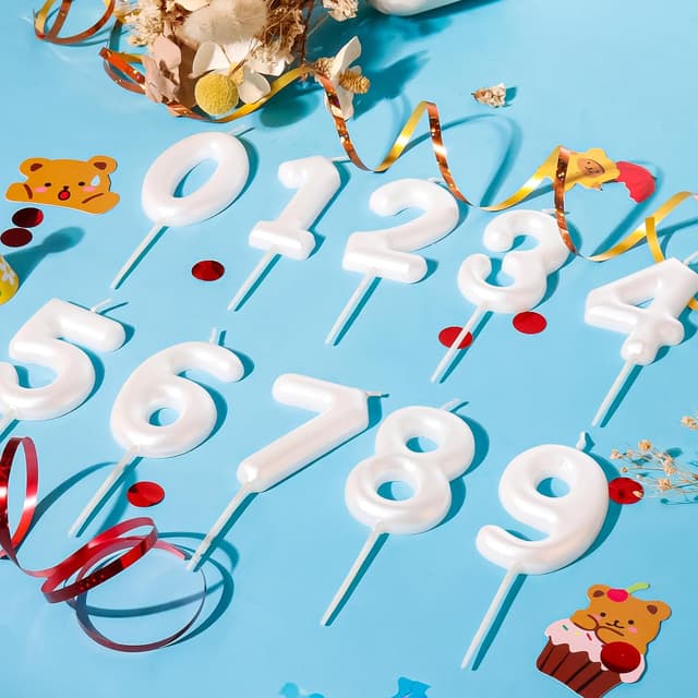 Thumbnail 6 de Hongplus Macaron White Number 8 Birthday Candle – Cake Topper for Girls’ 8th Birthday