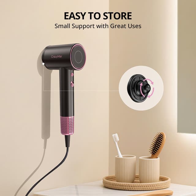 Detalle 2 de Ionic Hair Dryer with Diffuser and Concentrator (180,000 RPM) — Rose Pink