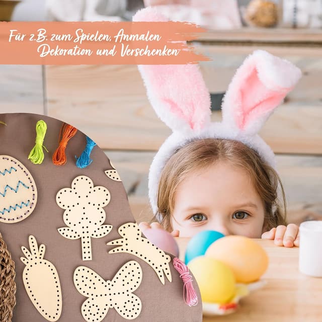 Thumbnail 2 de Papierdrachen DIY-Fädelset aus Holz für Ostern