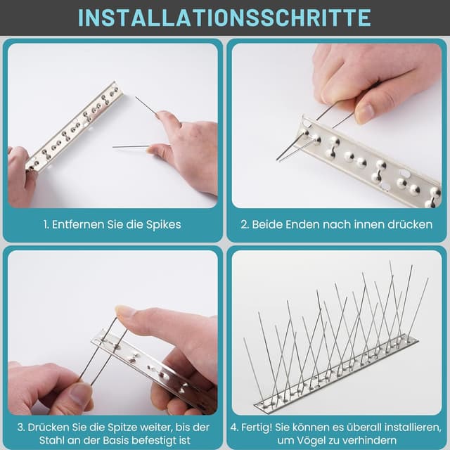 Thumbnail 1 de 5M Pic Anti Pigeon Balcon Acier Inoxydable