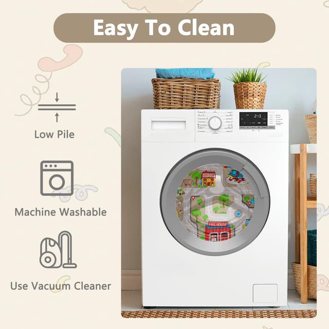 Thumbnail 6 de Capslpad Kinder-Spielteppich „Stadtleben“ 100 x 160 cm – rutschfest, kurzflorig, maschinenwaschbar