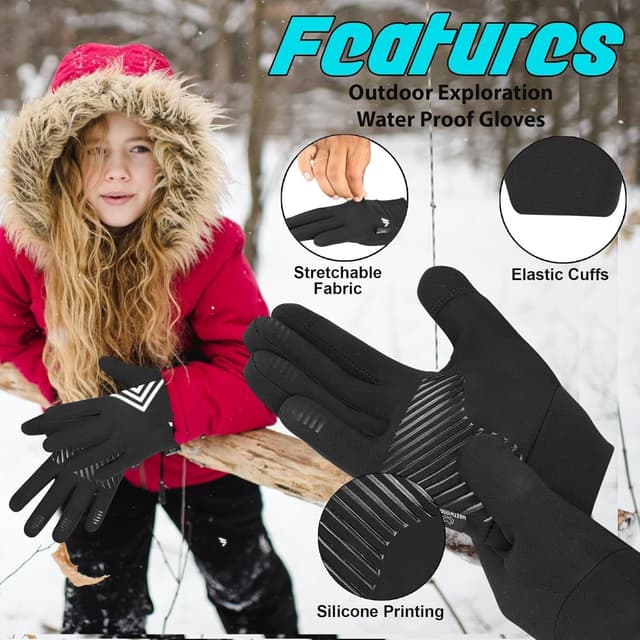 Detalle de WESTWOOD FOX Winter Warm Kids Gloves for Ages 4–12