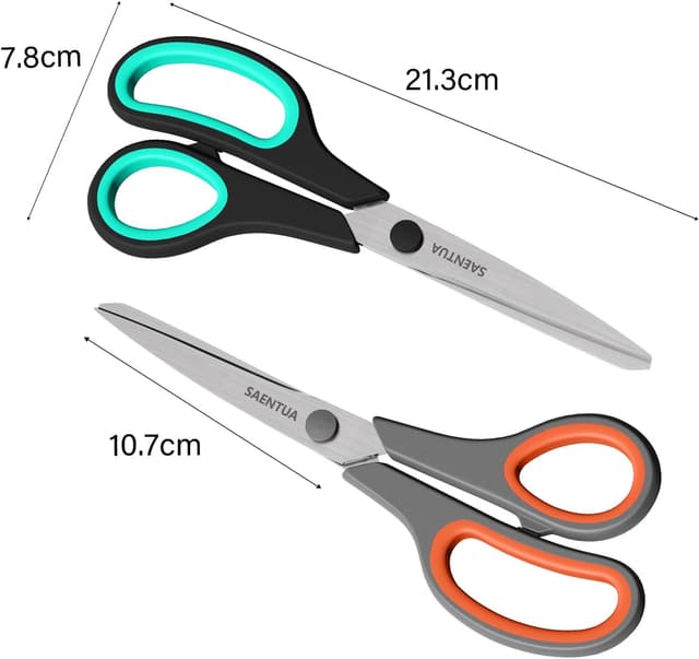 Detalle de Edelstahl Scheren Set (3-teilig) mit 21 cm Schere – ultrascharfe 2,5 mm Klingen, für Rechts- und Linkshänder