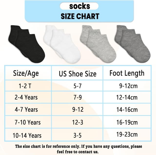 Thumbnail 6 de GENTABY Kids’ Cushioned Running & Sports Ankle Socks (16 Pairs), 1–14 Years