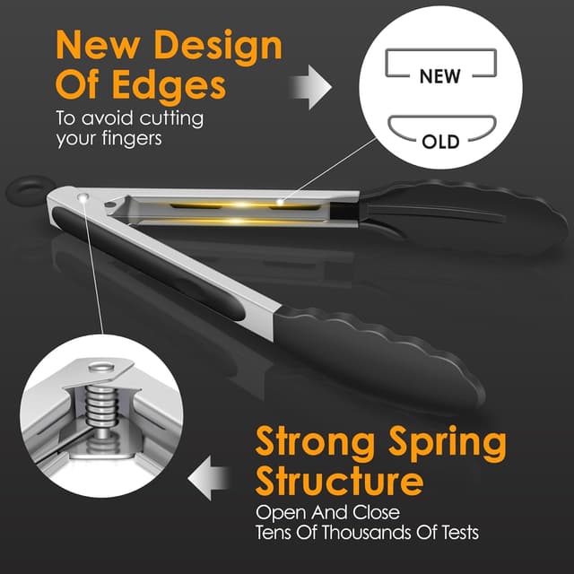 Detalle 2 de Hotec Premium Kitchen Tongs 2-Pack 🍴