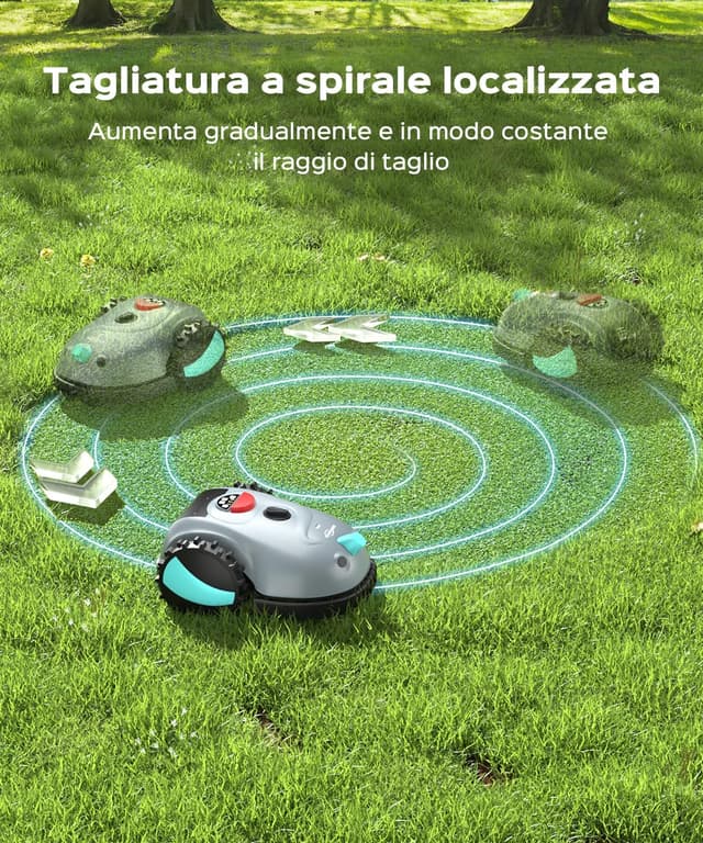 Detalle de YARDCARE (2026 Upgrade) V100 robot tagliaerba a batteria con navigazione visiva e strisciamagnetica
