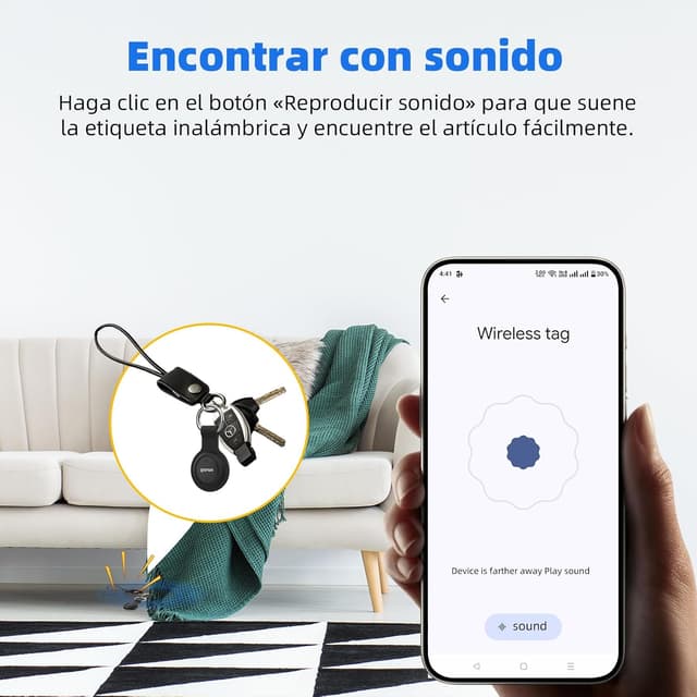 Detalle 2 de Android Smart Tracker Tag con Búsqueda por Google, IP67🔑