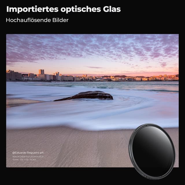 Detalle de K&F CONCEPT 55mm variabler ND Filter