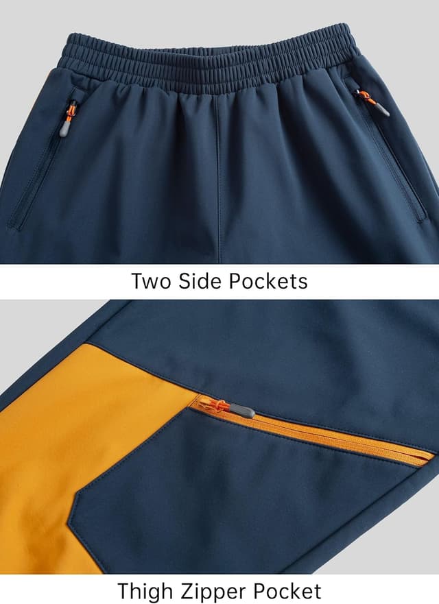 Detalle de WILLIT gefütterte Softshellhose für Kinder – wasserdicht, winddicht, Schnee- & Winterhose mit 3 Taschen