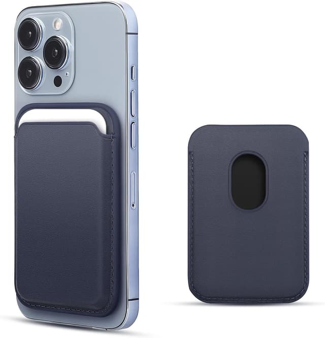 Detalle de WALLFID Porte-cartes MagSafe magnétique en cuir avec protection RFID pour iPhone 12 à 17