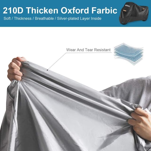 Thumbnail 6 de MOSFiATA Waterproof Motorcycle Cover (210D Oxford cloth) with lock holes